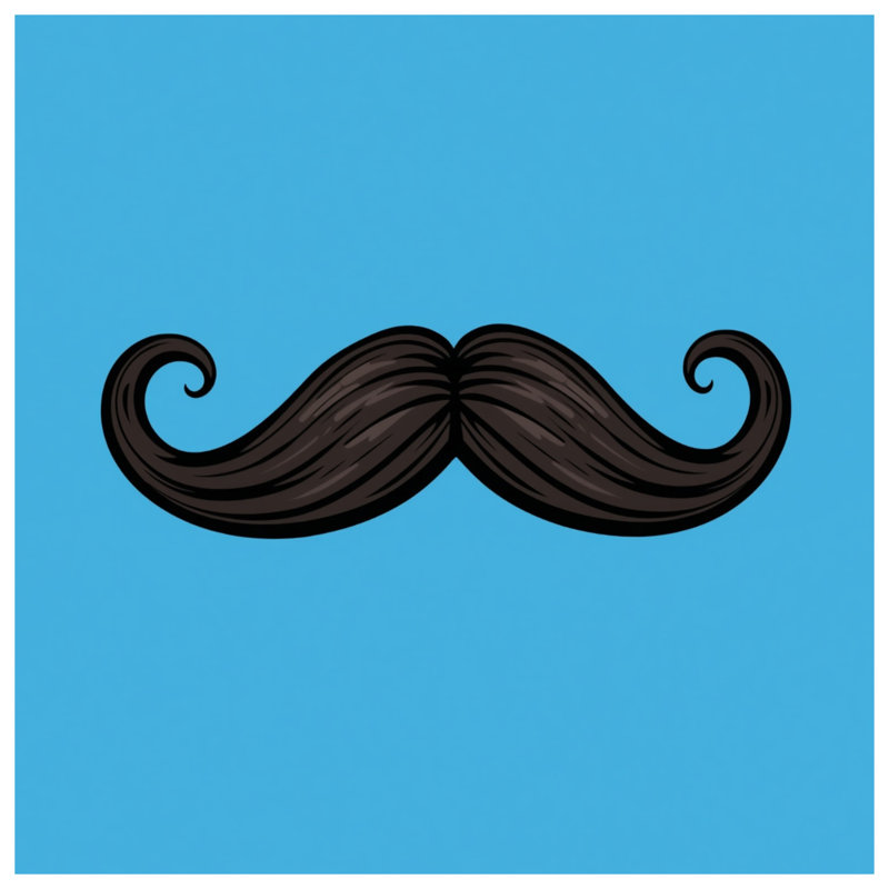 Curled Mustache Double Sided Throw Pillows, 18 x 18 inches