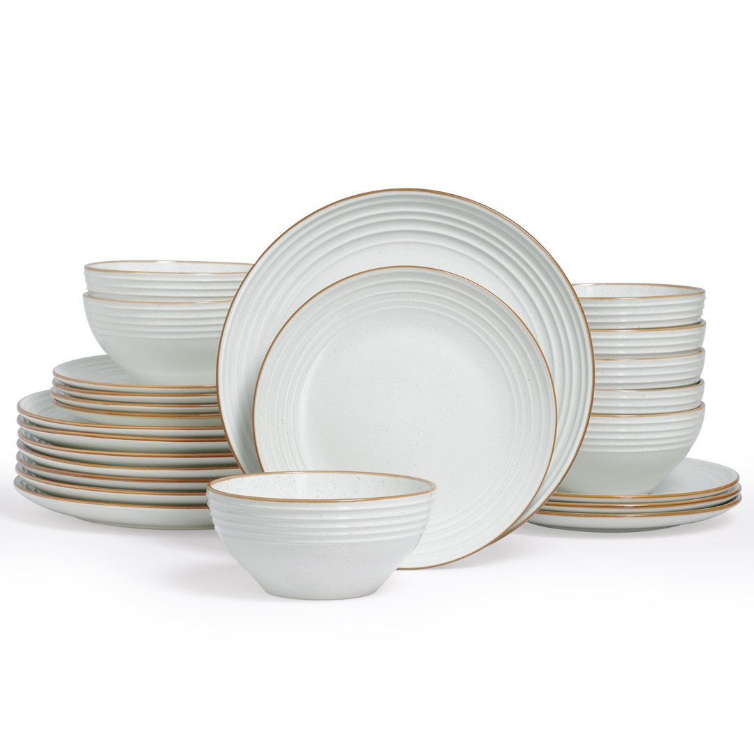  24 Piece Dinnerware Set, Dish Set for 8 Famiware 