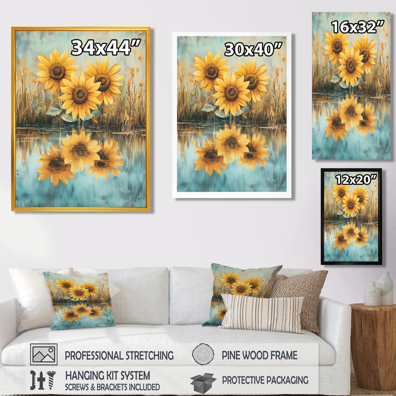 Diskson - impressions sur toile florales, H 44 po x l 34 po, Reproduction encadrée d'une seule photo, Blanc