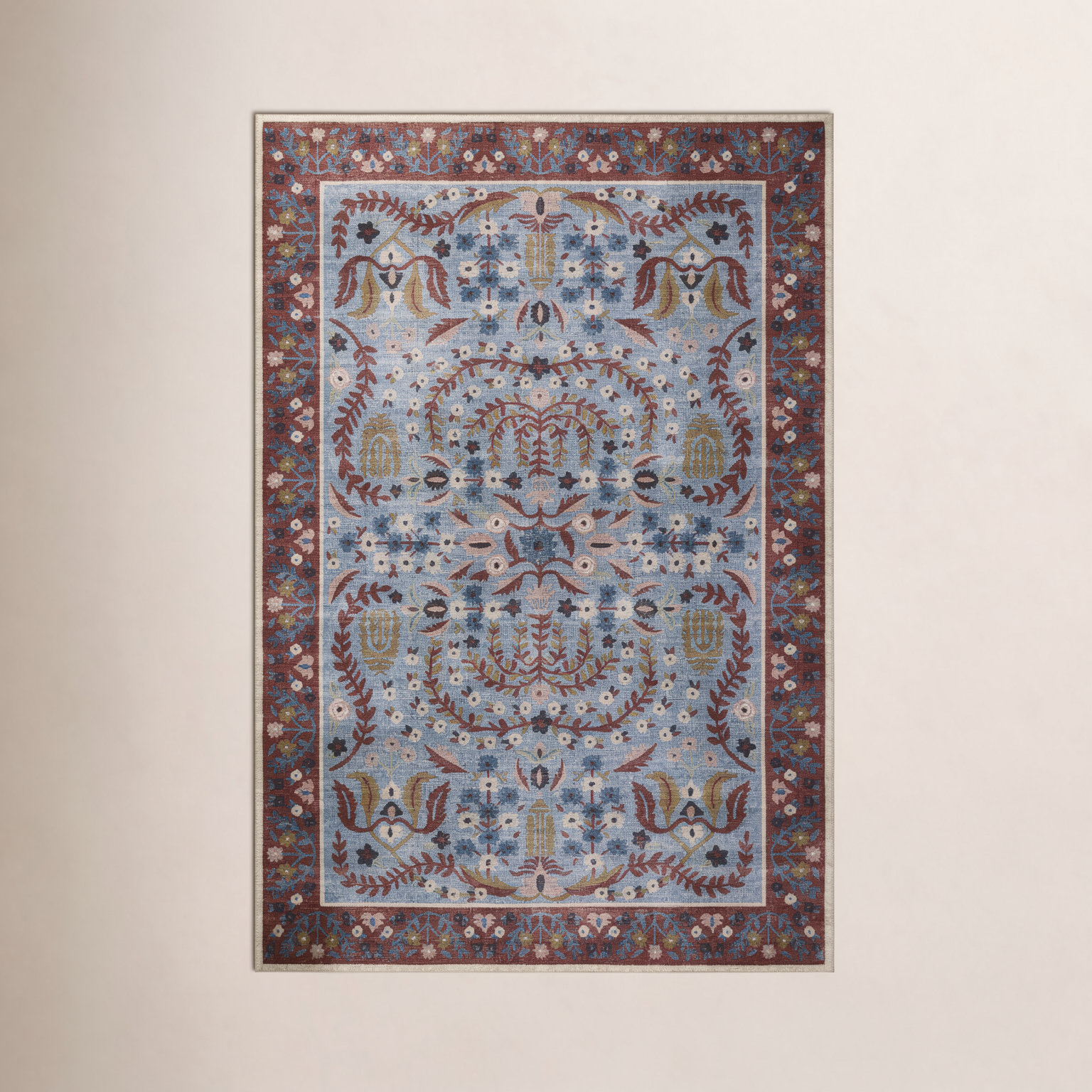 Canopy Red / Blue Area Rug, Rectangle 2'3" x 3'9"