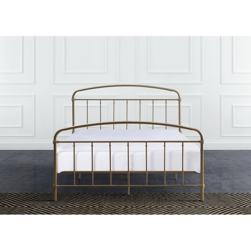 Bernel Metal Slat Bed, Queen, Gold