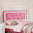 Modern Full Size Pink Bed Upholstered In Faux Leather, Button - Headboard And Wooden Legs For Bedroom