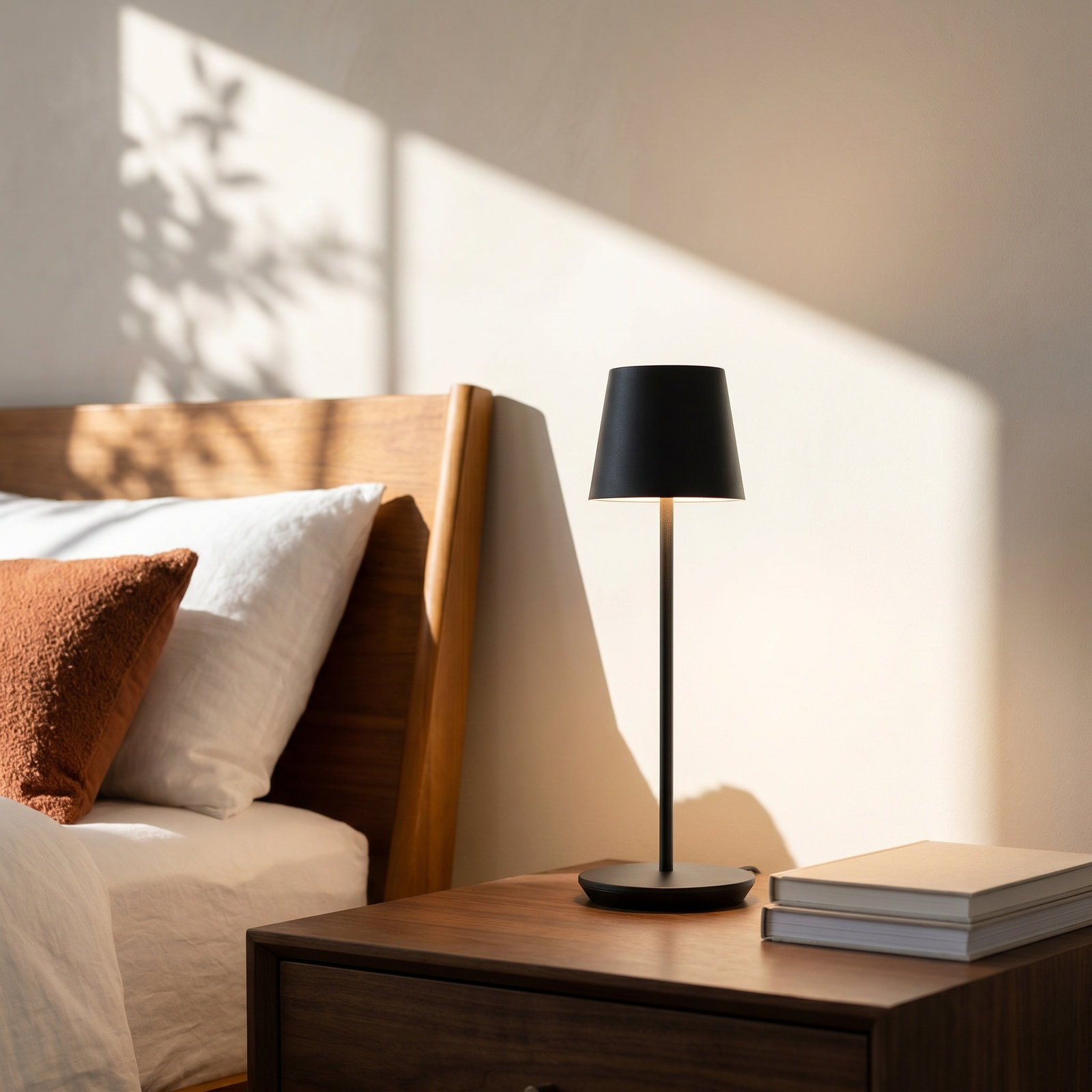 Nevis Accent Rechargeable Table Lamp, Black