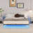 Floating Bed Frame With LED Lights & Charging Station, Metal Platform Bed, 79.9'' L X 60.2'' W X 7.9'' H. (Bed)-807564679