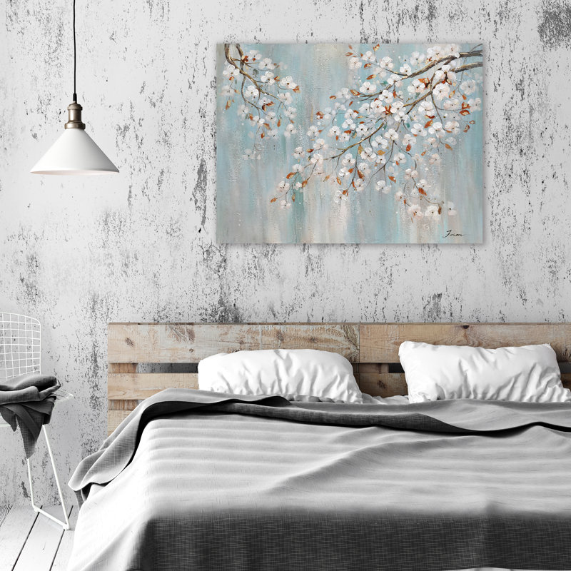 Fleurs - peinture sur toile tendue, H 36 po x l 48 po x P 1,5 po