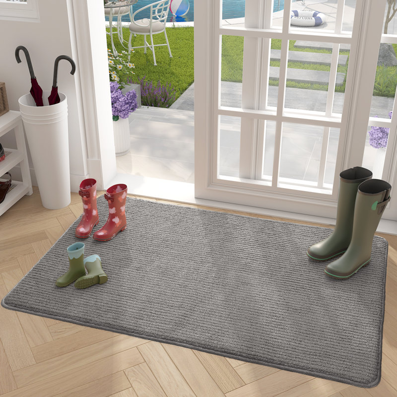 Brynsley Non-Slip Indoor / Outdoor Doormat, 24" W x 36" L, Gray