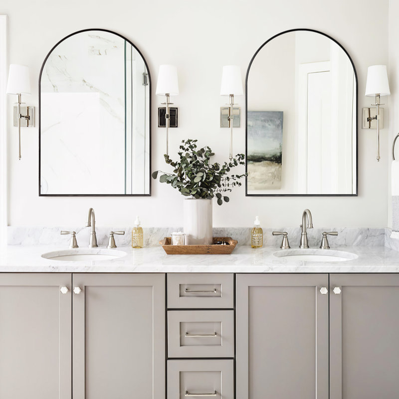 Miroir mural Arch, 36 po x 24 po, Noir