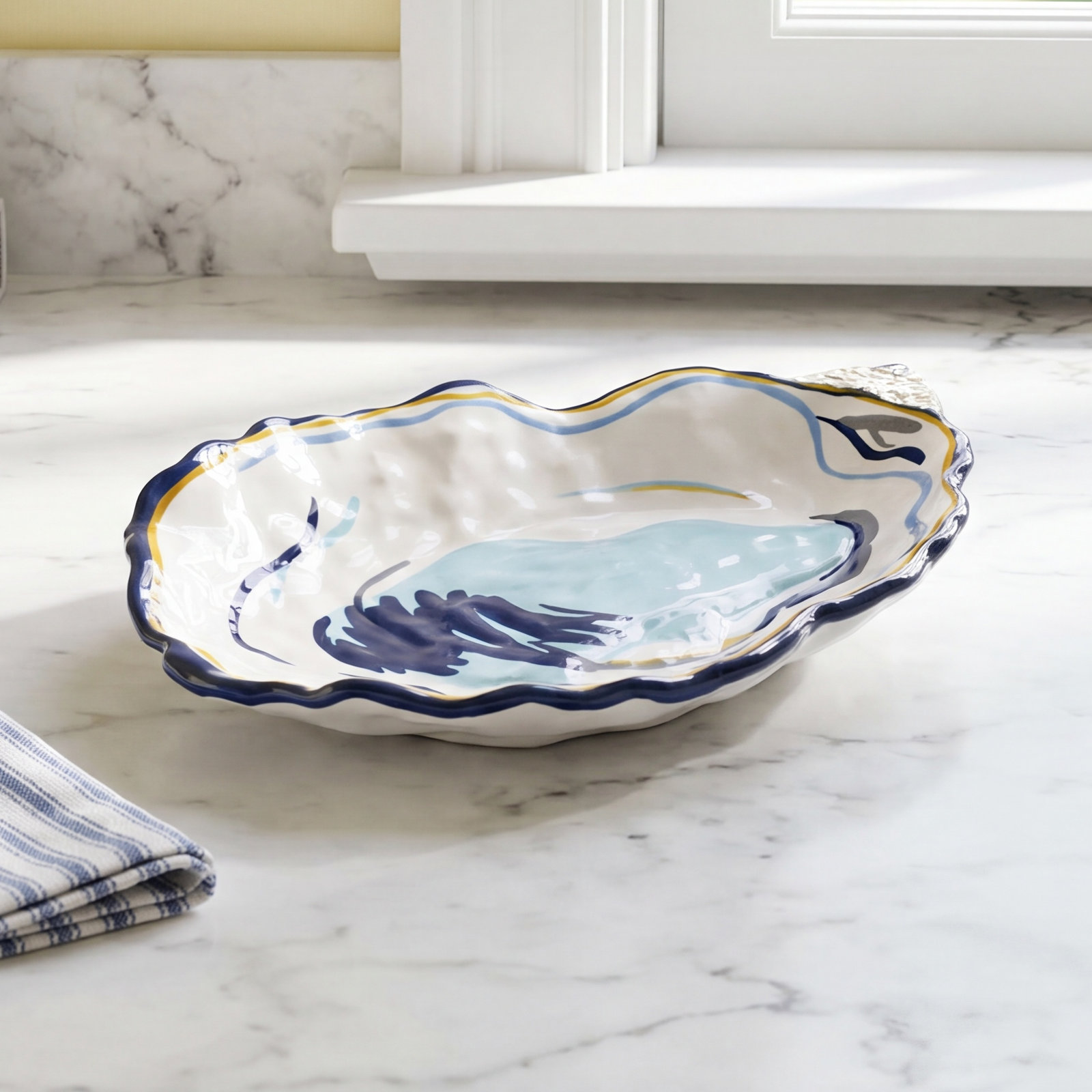Ceramic Platter, 5" W x 8.5" L x 1" H
