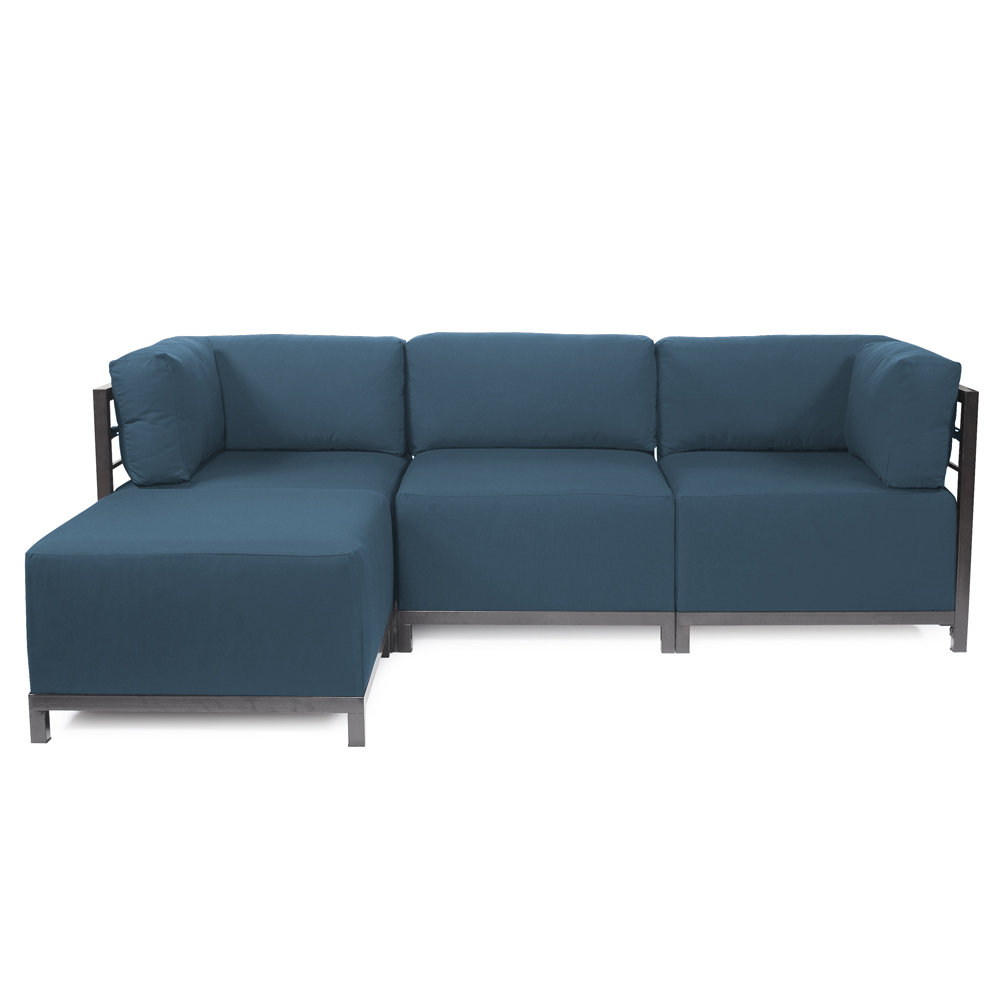 Olen 95.5'' Wide L-Shaped Steel Patio Sectional with Cushions - Thumbnail 3