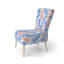 Chaise d'appoint en velours bleu avec motif cachemire et pétales bouclés, style campagne française-1272511754