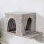 Meuble pour chat fixé au mur avec 2 condos, 3 tablettes, échelles, 1 perchoir et arbre à griffes confortable, matériau à haute densité