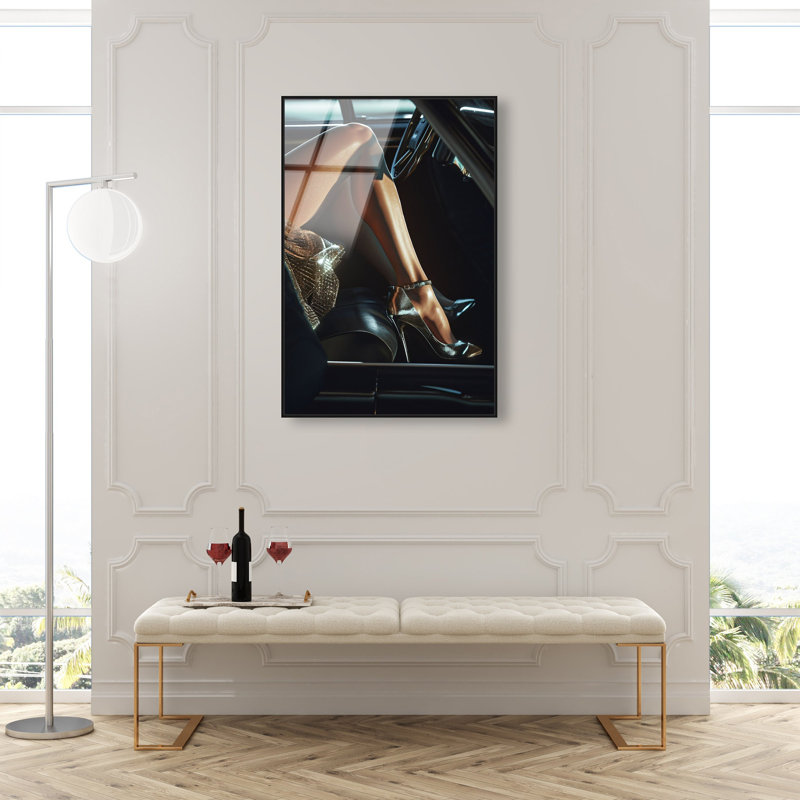 Riding in Chrome Framed Acrylic Art by Oliver Gal, 31" H x 21" W, Black