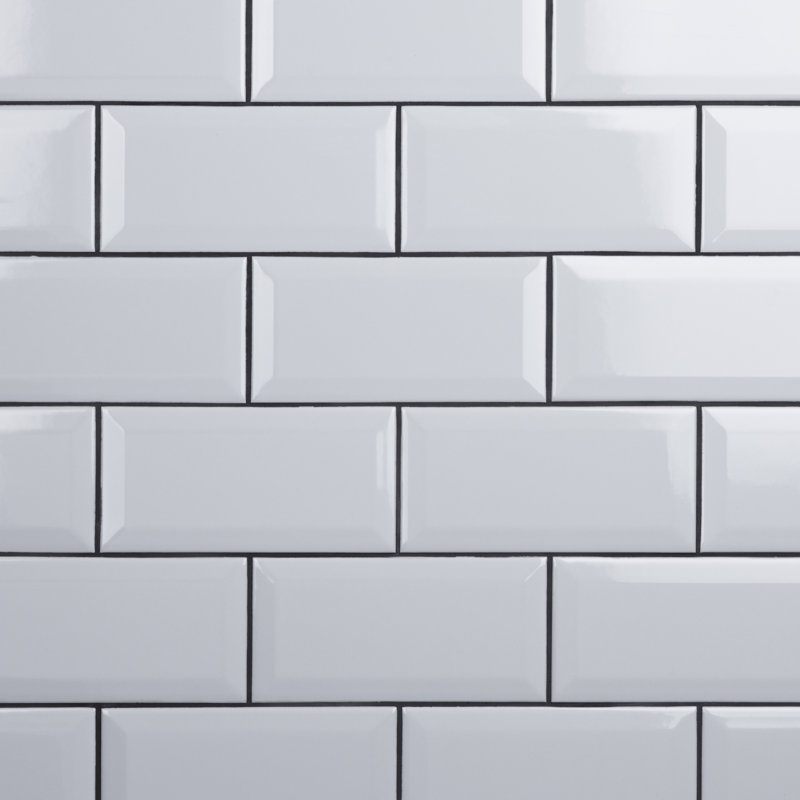 Carreau de céramique biseauté 3 "x 6" Crown Heights, Blanc lustré