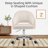Modern Swivel Velvet Upholstered Office Chair with Armrests-866054340