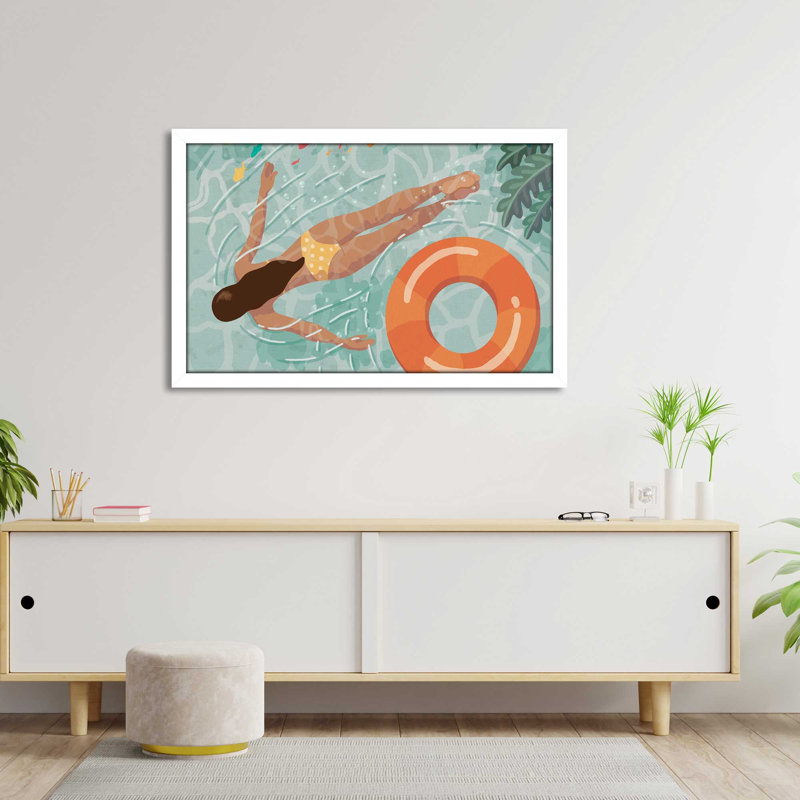 Beach Babes IV - Peinture, L 27,5 po x H 21,5 po, Cadre blanc