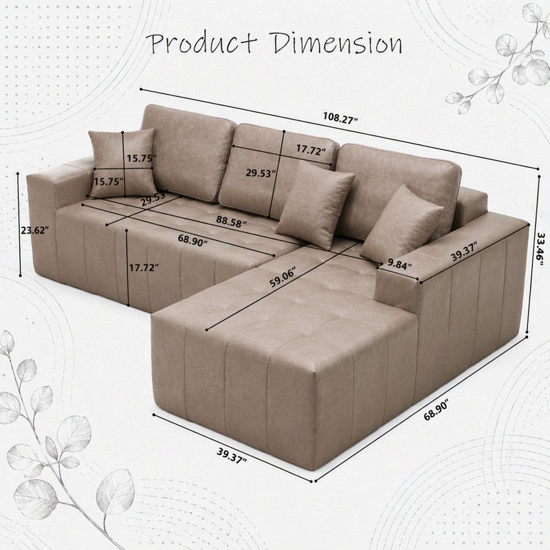 Sofa d'angle en similicuir avec méridienne