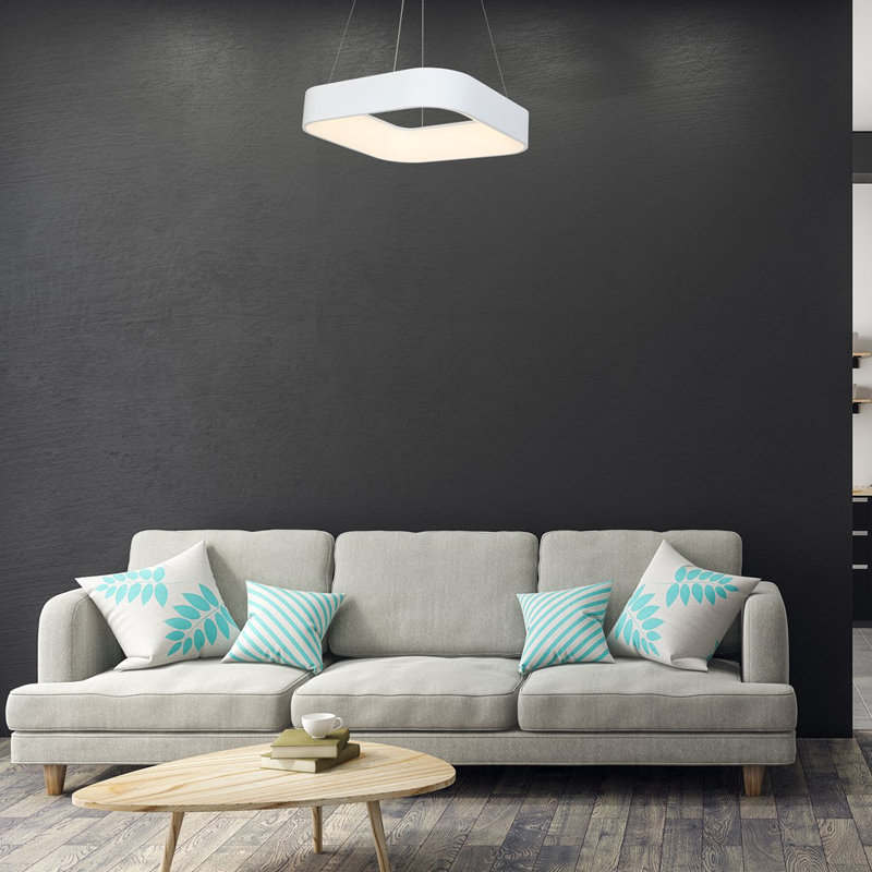 Cariana 1 - Light LED Square/Rectangle Pendant, White