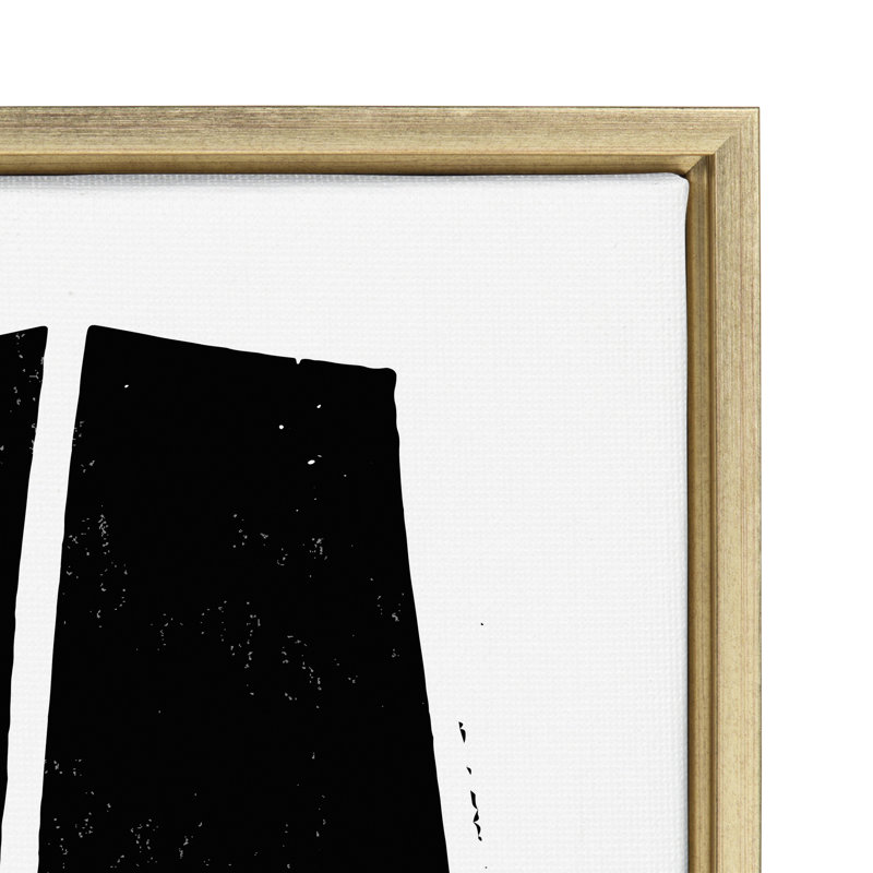 «Colliding Shapes» par déclaration sur toile encadrée, Doré