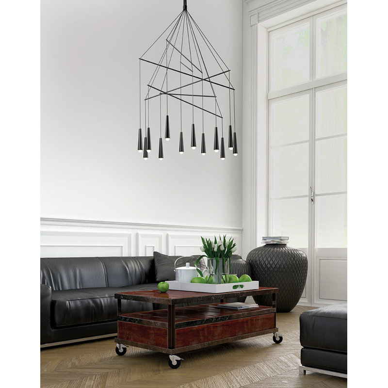 Luminaire suspendu conique à 12 lumières Mikado