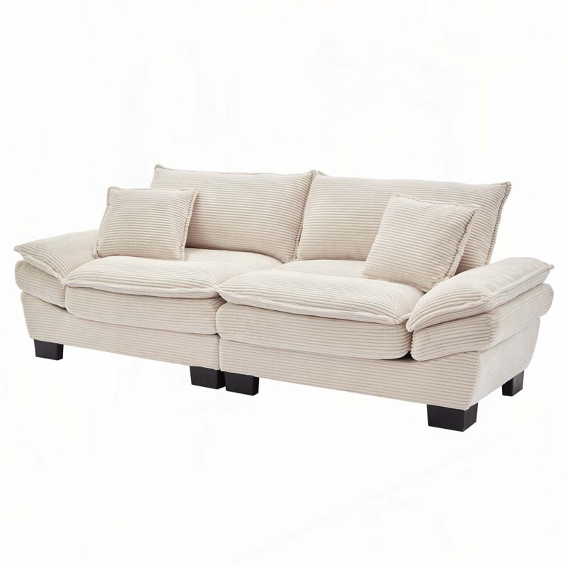 Canapé avec coussins Corduroy, Beige