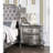 Traditional Vintage Bedroom 1Pc Nightstand With 2 Drawers Antique Platinum Finish Wooden Furniture Classic Design