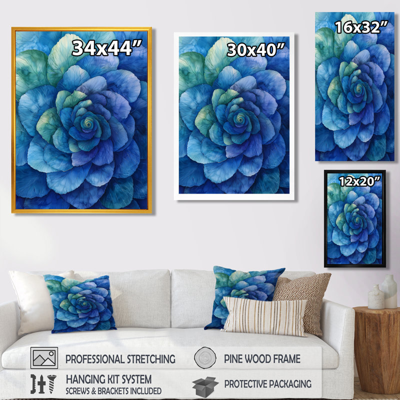 Beverly - Floral Canvas Art Print, Reproduction encadrée d'une seule photo, 44" H x 34" W, Black