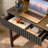 64"H Computer Desk with LED Light & Power Outlet, Home Office Desk with 2 Drawers and Display Shelves-513112387