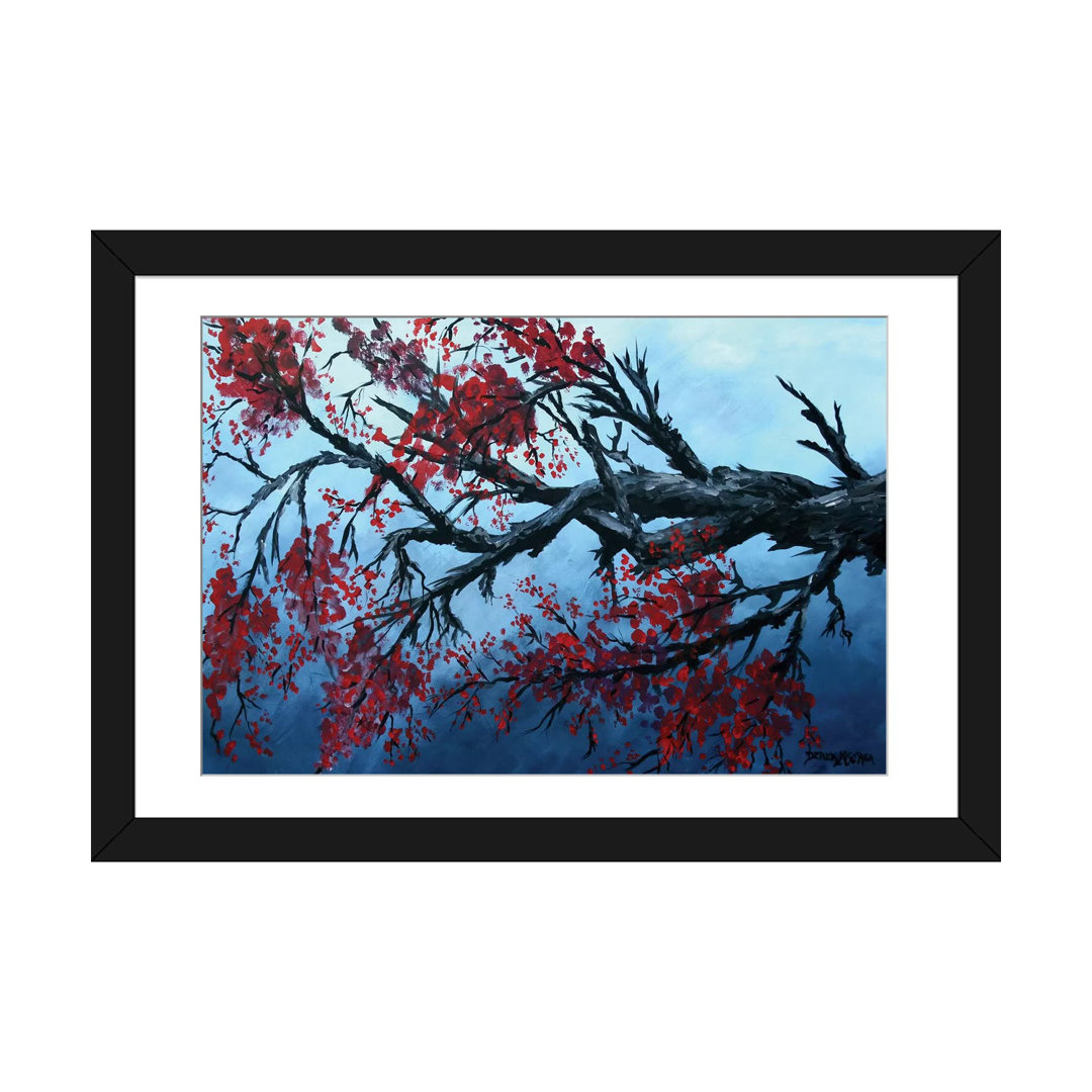 " Japanese Cherry Blossom Flowers " by Derek McCrea East Urban Home Mat