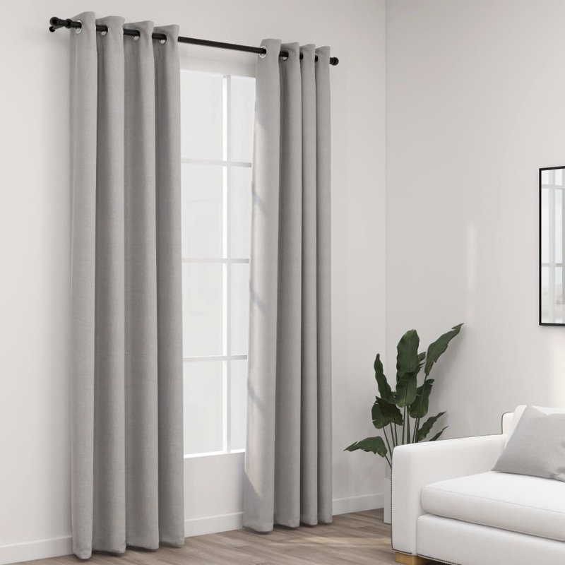 Chaarvi Blackout Curtain Pair, 140cm Width x 225cm Drop, Grey