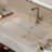 Modern Walnut Bathroom Vanity With Ceramic Sink, Soft Close Drawers