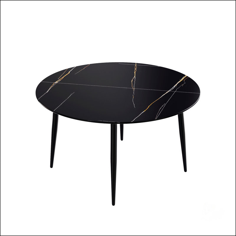Table de salle à manger Modern, H 29,53 po x L 53,15 po x l 53,15 po, Noir