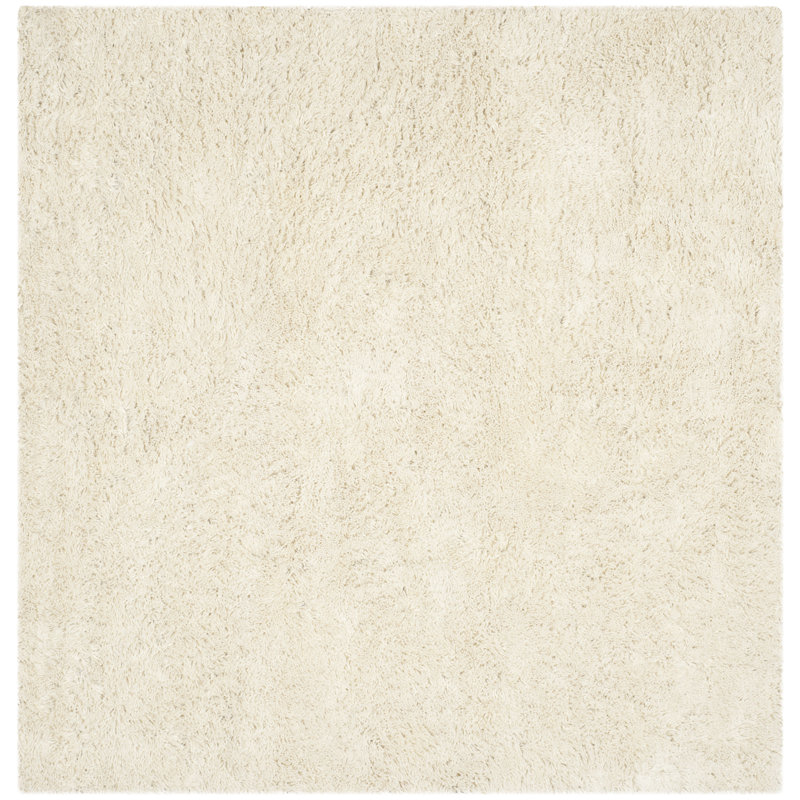 Assar Handmade Shag Ivory Rug, Square 9'