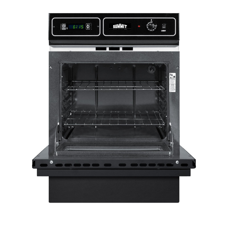 Summit Appliance 24" 2.92 Cubic Feet Electric Wall Oven with Soft Close Door, Black