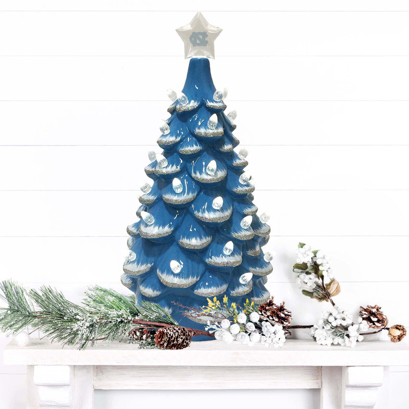 Arbre en céramique NCAA College Spirit, Tar Heels de la Caroline du Nord UNC