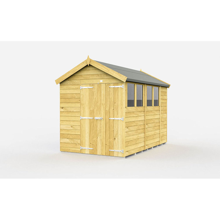7ft x 10ft Apex Shed - Double Door with Windows