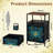 2 Drawers Nightstand with Charging Station, Bedroom Nightstand with USB Ports &amp; Outlets Open Shelf Black, night stand with Mystical Lotus Mandala Glowing Turquoise Gold Details Print