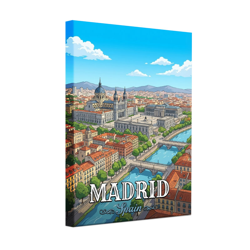 Paysages pittoresques et urbains, Madrid, Espagne, H 36 po x l 24 po