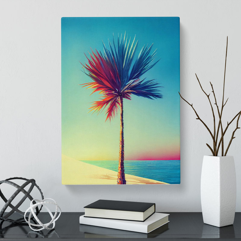 Watercolour Palm Tree Vol.4 - Wrapped Canvas, 60cm H x 40cm W x 3cm D