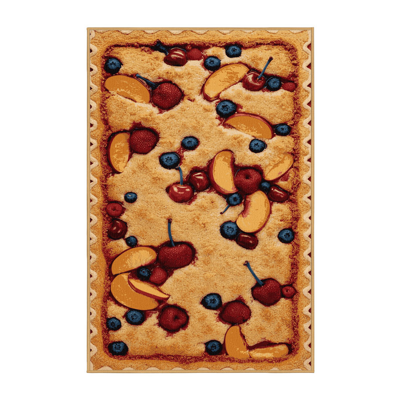  Tapis lavable avec fruits et desserts, Rectangulaire 3 pi x 5 pi