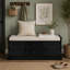 Banc de rangement avec 2 tiroirs et 2 armoires Trexm, banc à chaussures avec coussin amovible pour le salon, vestibule
