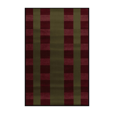 Tapis brun à carreaux lavable à la machine
