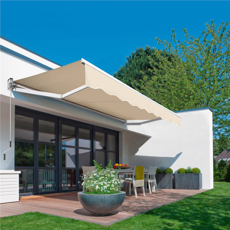 Retractable Patio Awning, Beige, 250 cm L x 200 cm W