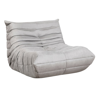 Luxury Living Room Chair, Gray Microfiber, High Resilience Foam Filled Contemporary Comfy 24.5" Seat Depth