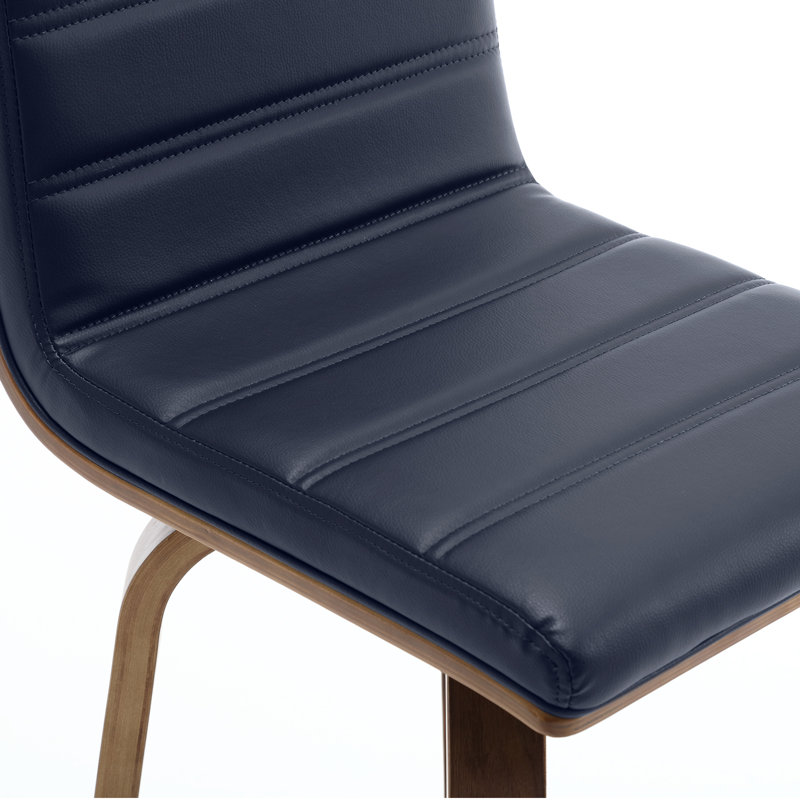 Off-White Upholstered Swivel Counter Stools with Walnut Bentwood Legs