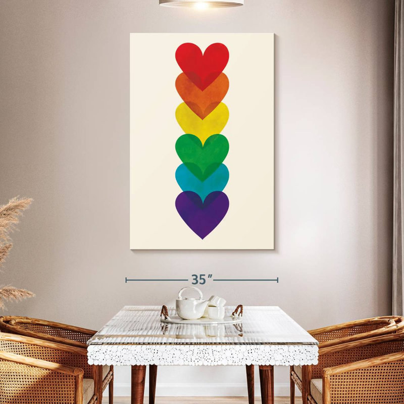 Khyia Rainbow Hearts Stack, 51" H x 34" W