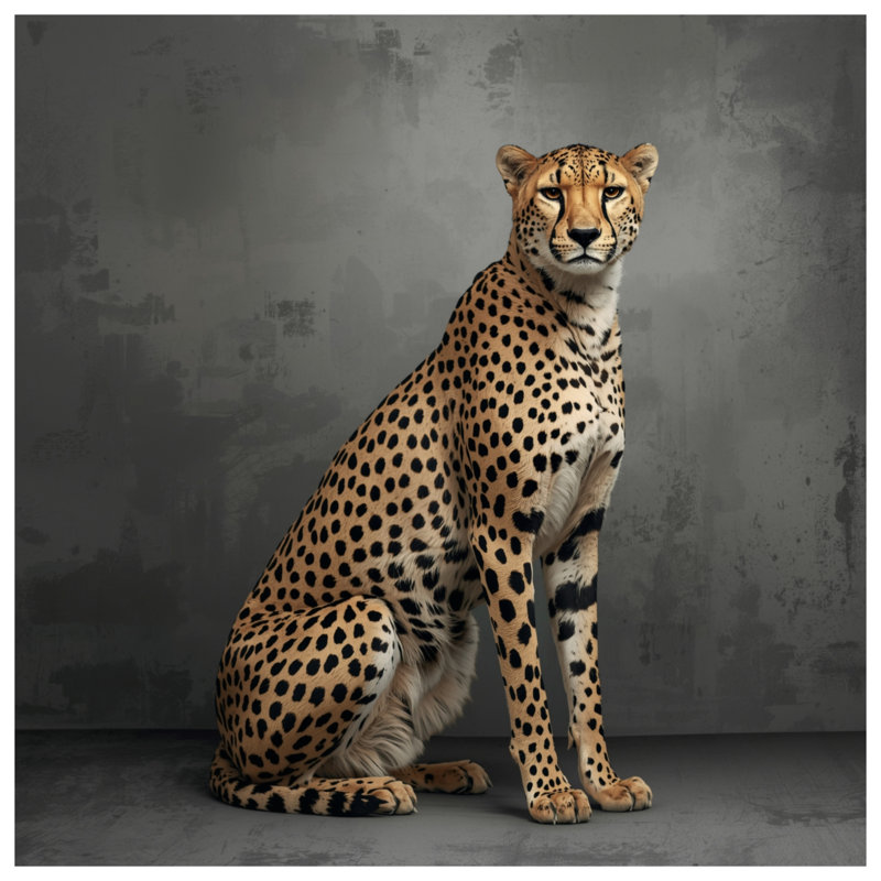 Rideaux de douche guépard assis, 70in W x 84in H