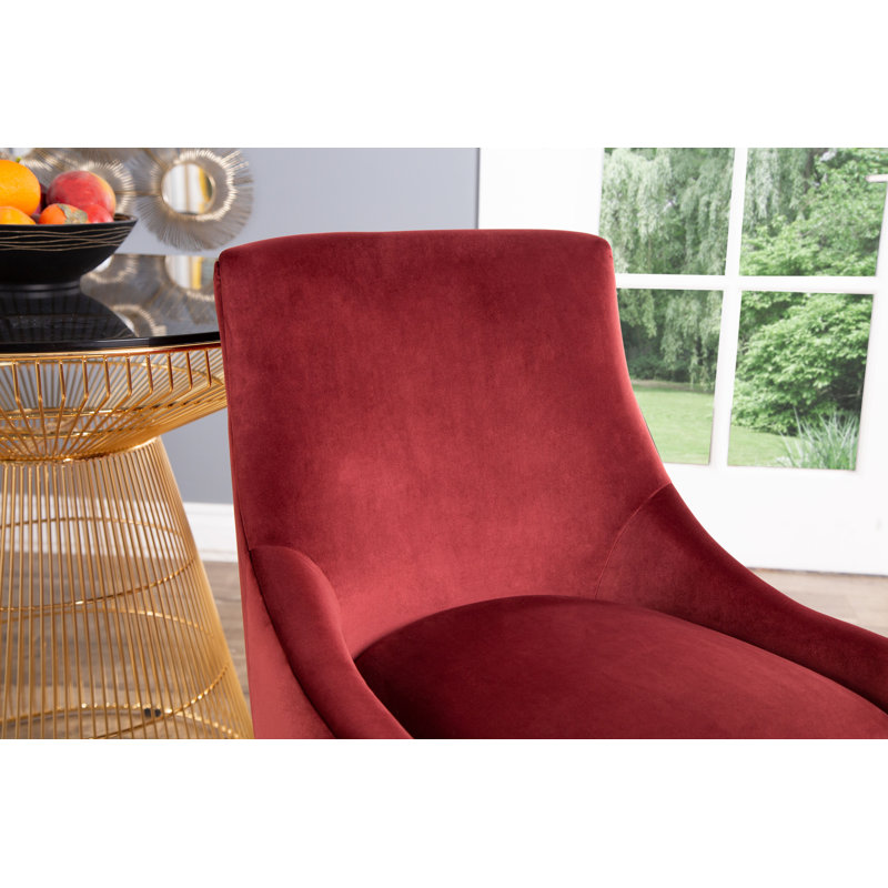 Fauteuil rembourré en velours Cullars, Bourgogne