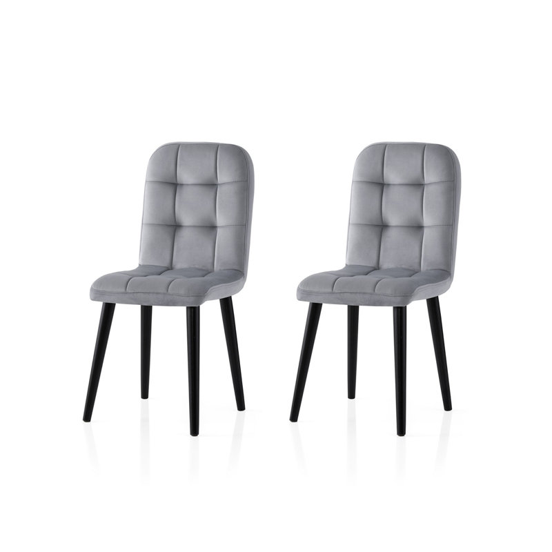 Ensemble de chaises (2 pièces), Gris, Noir
