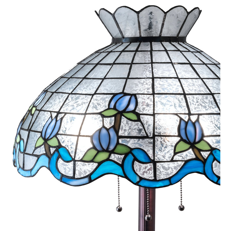 Lampe sur pied traditionnelle 62 po Brackin, Gris / bleu ciel