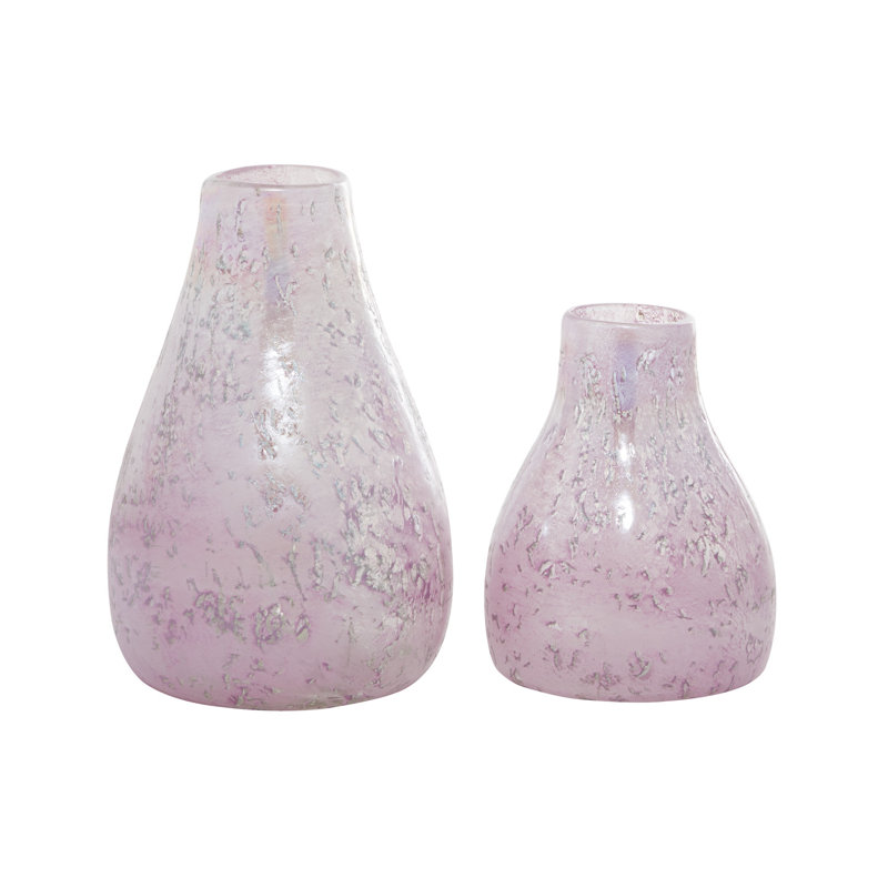 Handmade Purple Glass Bud Vases Set of 2